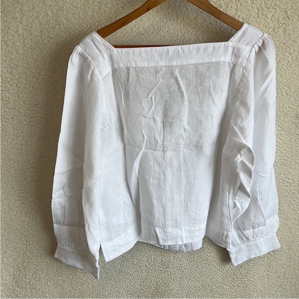 Jcrew Squareneck button-up top in linen - Picture 7 of 8